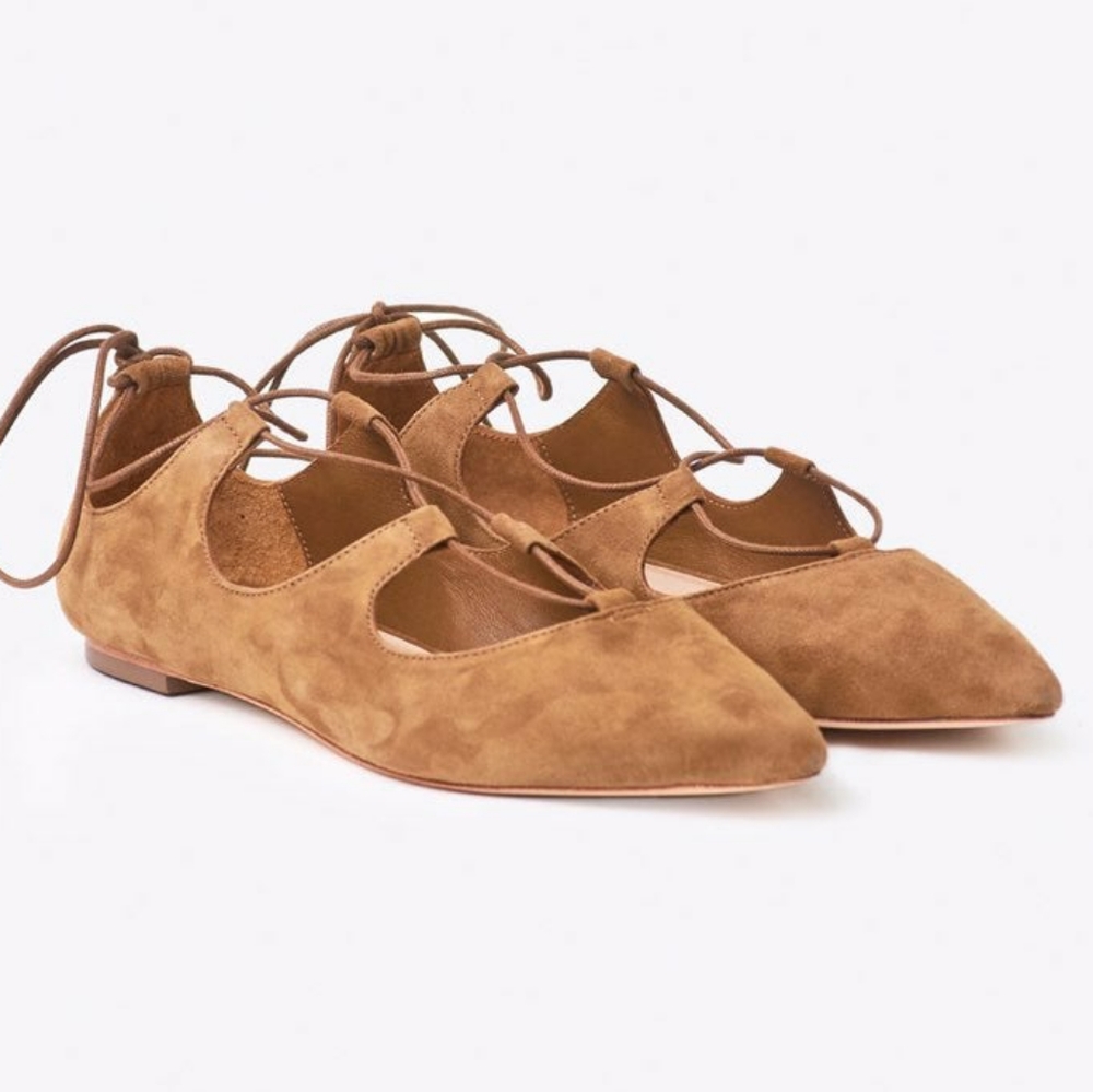 LOEFFLER RANDALL Suede Flat Lace Up